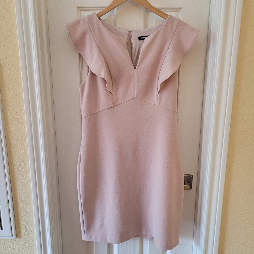 Express Ruffle Sleeve Sheath Dress - Picture 5 of 10